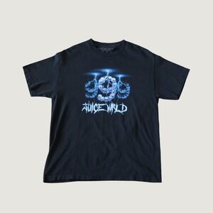 999 Club Juice Wrld T Shirt Mens Black Skull Graphic Streetwear Large Tee